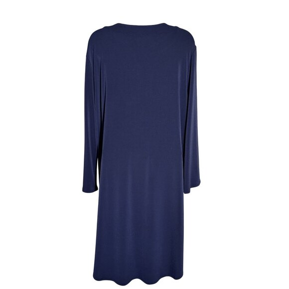 Chicos Navy Lace-Up Long Sleeve Tunic Dress Size Chicos 2 = Large - Picture 3 of 11